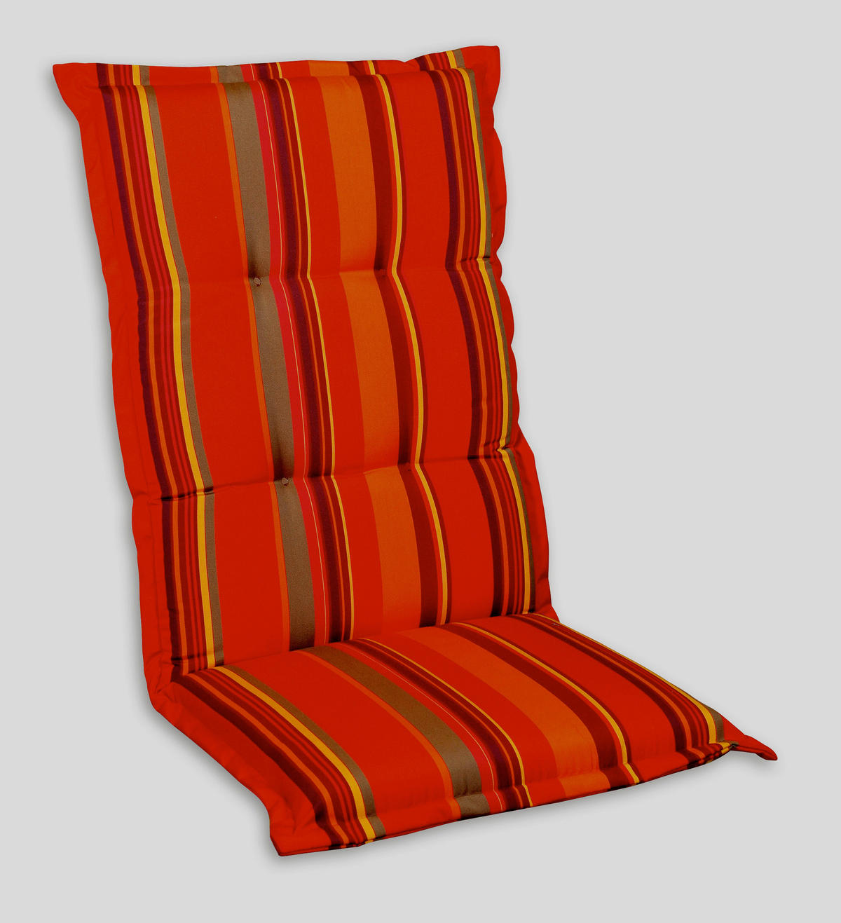 SESSELAUFLAGE in Gelb, Rot, Graubraun Streifen  - Gelb/Graubraun, Basics, Textil (50/9/120cm)
