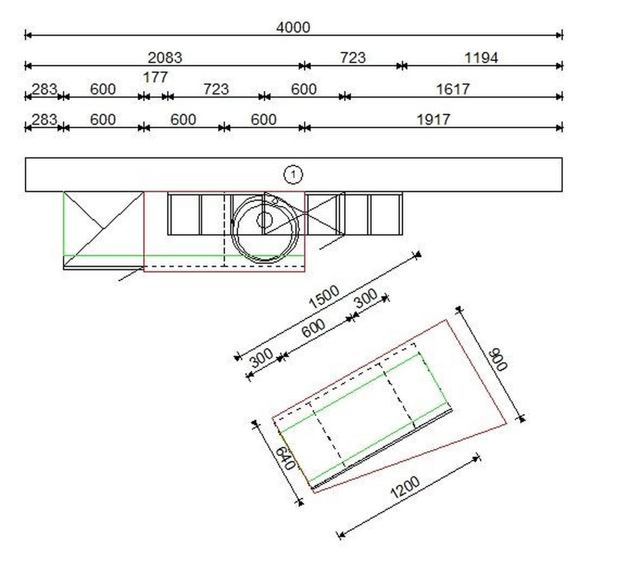 KÜCHENLEERBLOCK  150/270 cm  in Graphitfarben, Eichefarben  - Edelstahlfarben/Eichefarben, Design, Holzwerkstoff/Metall (150/270cm) - Xora
