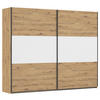 GARDEROB MED SKJUTDÖRRAR 261/210/59 cm 2-dörrar - vit/aluminiumfärg, Modern, metall/trämaterial (261/210/59cm) - Rauch Möbel