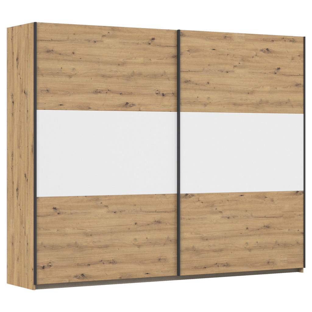 Schwebetürenschrank Neo Weiß Eiche Artisan Dekor