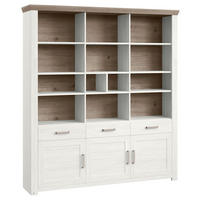 REGALKOMBINATION - Eichefarben/Weiß, Design, Holzwerkstoff/Metall (184,1/206,6/42,2cm) - SetOne by Musterring