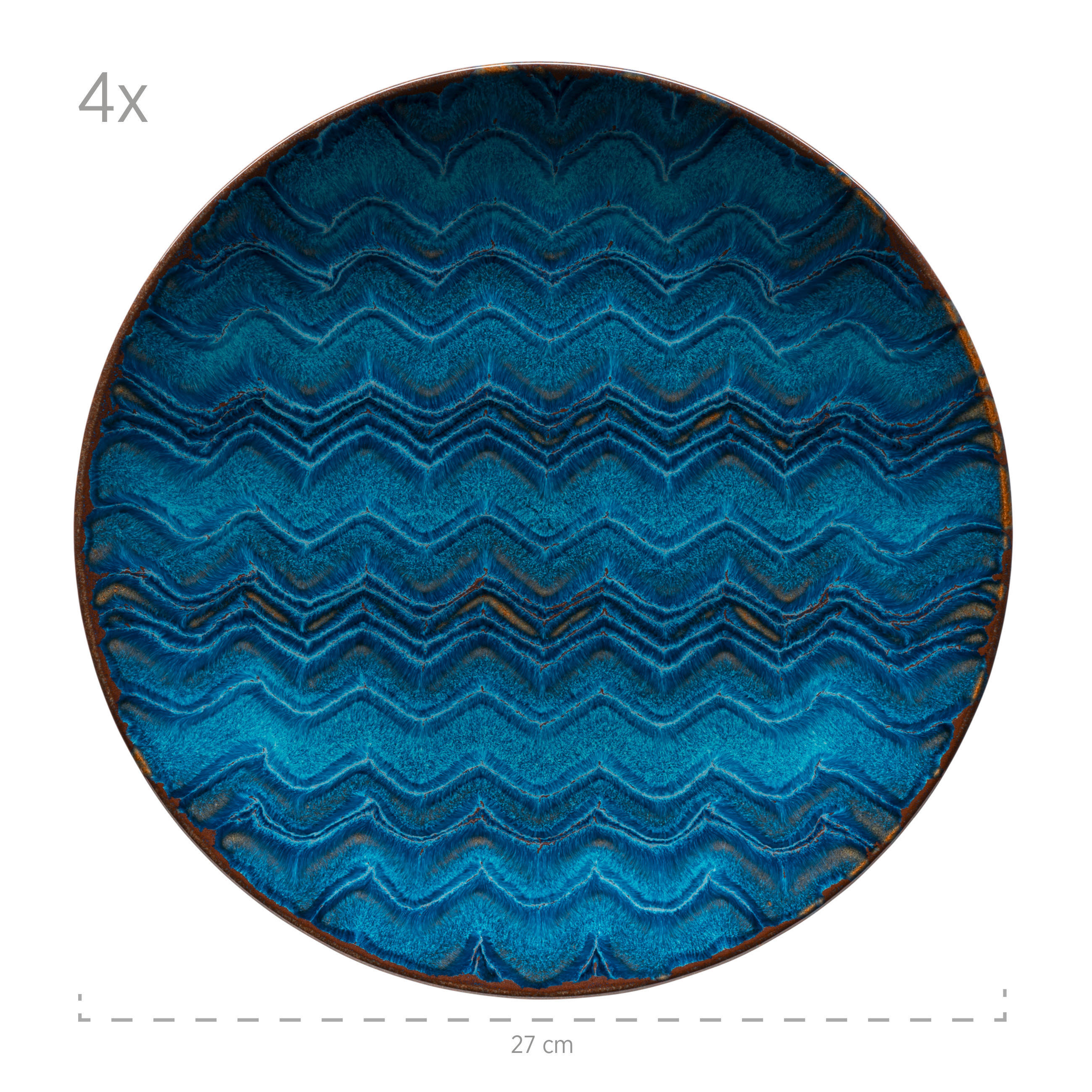 TAFELSERVICE Blau 12-teilig  - Blau, Basics, Keramik - Mäser