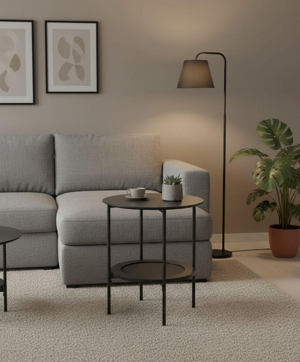 SIDOBORD i trämaterial 50/50/50 cm  - svart, Modern, metall/trämaterial (50/50/50cm) - Livetastic