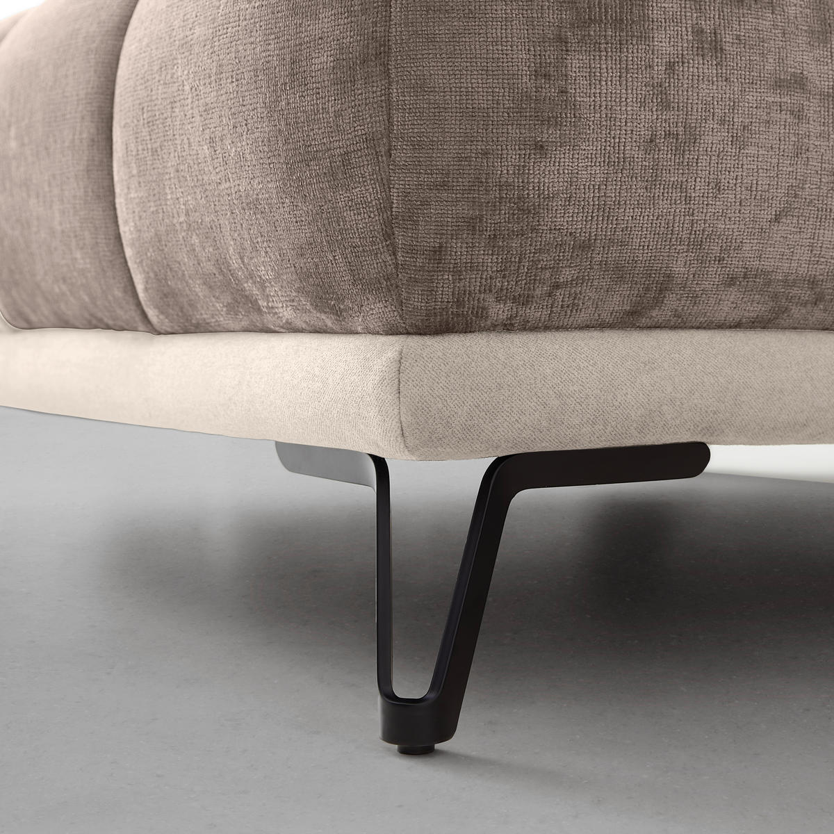 HÖRNSOFFA i cappuccino  - cappuccino/svart, Modern, metall/textil (184/262cm) - MID.YOU