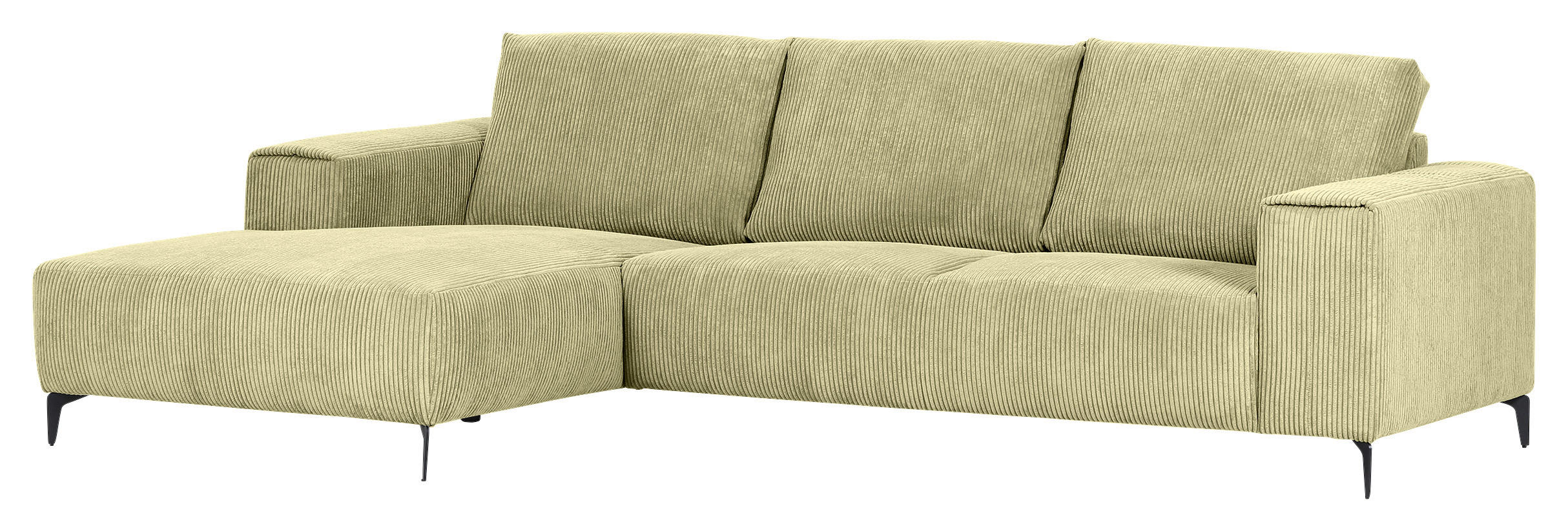 HÖRNSOFFA i manchester ljusgrön  - ljusgrön/svart, Klassisk, metall/textil (170/285cm) - MID.YOU