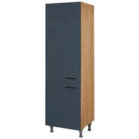 GESCHIRRSCHRANK 60/216,6/58 cm  in Blau, Eichefarben  - Blau/Eichefarben, MODERN, Holzwerkstoff/Metall (60/216,6/58cm) - Nobilia