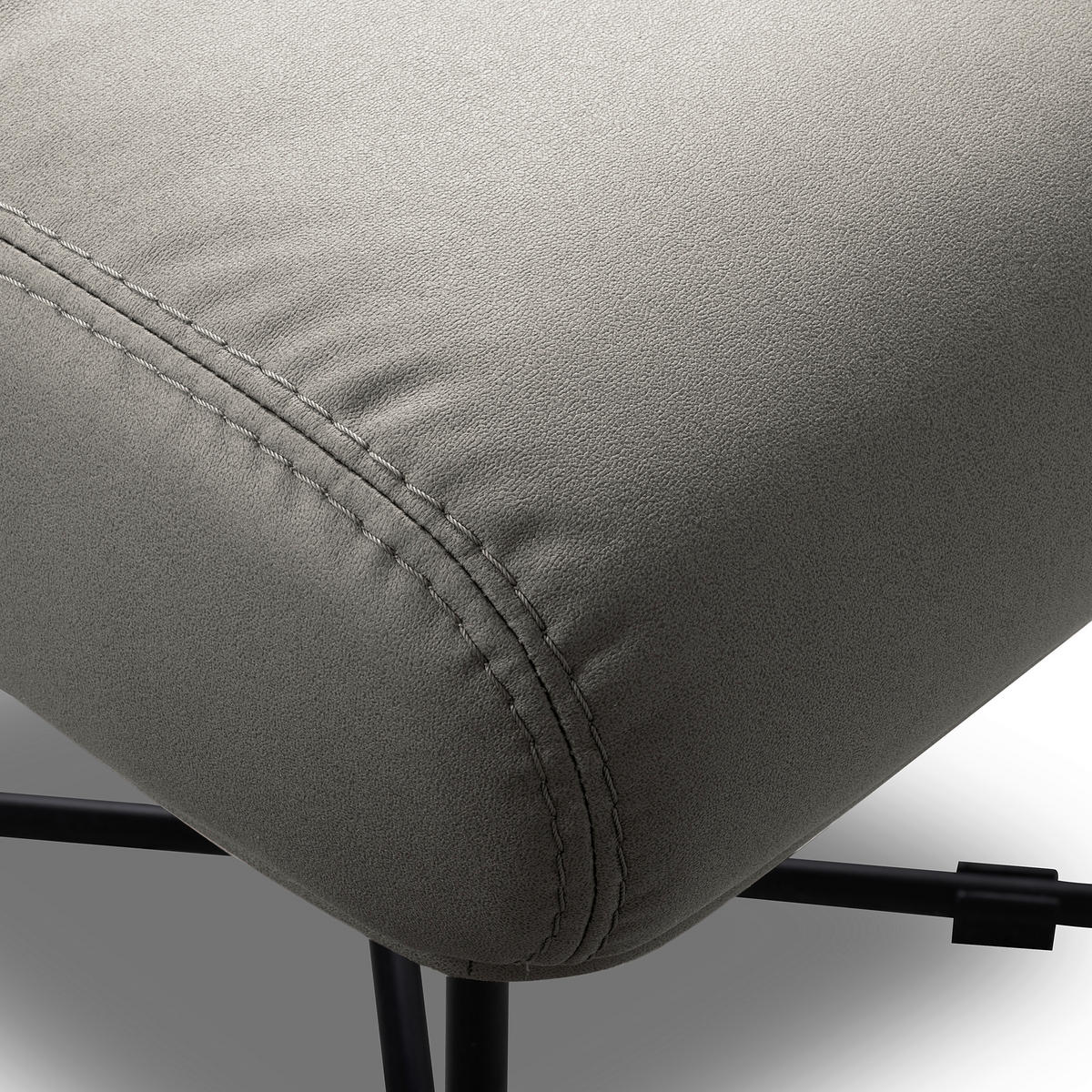 SESSELSET Lederlook Schieferfarben  - Schieferfarben/Beige, Design, Textil/Metall (67/87/74cm) - Livetastic