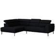 ECKSOFA in Chenille Anthrazit  205/280 cm  - Anthrazit/Schwarz, Design, Textil/Metall (205/280cm) - Xora