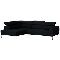 ECKSOFA in Chenille Anthrazit  - Anthrazit/Schwarz, Design, Textil/Metall (205/280cm) - Xora