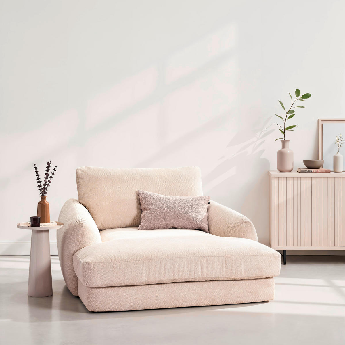 XXL-SESSEL - Creme/Schwarz, KONVENTIONELL, Kunststoff/Textil (132/81/158cm) - Carryhome