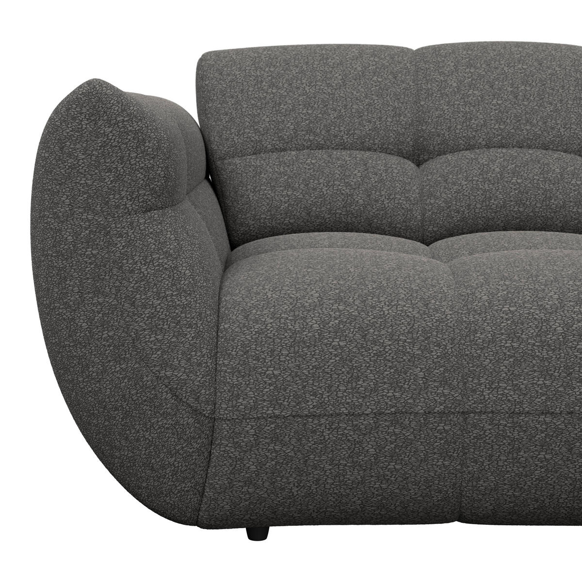 ECKSOFA Chenille Graubraun  - Graubraun/Schwarz, Trend, Kunststoff/Textil (280/178cm) - MID.YOU