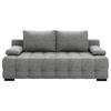 SCHLAFSOFA in Velours Hellgrau  - Hellgrau/Schwarz, KONVENTIONELL, Kunststoff/Textil (209/96/100cm) - Stylife