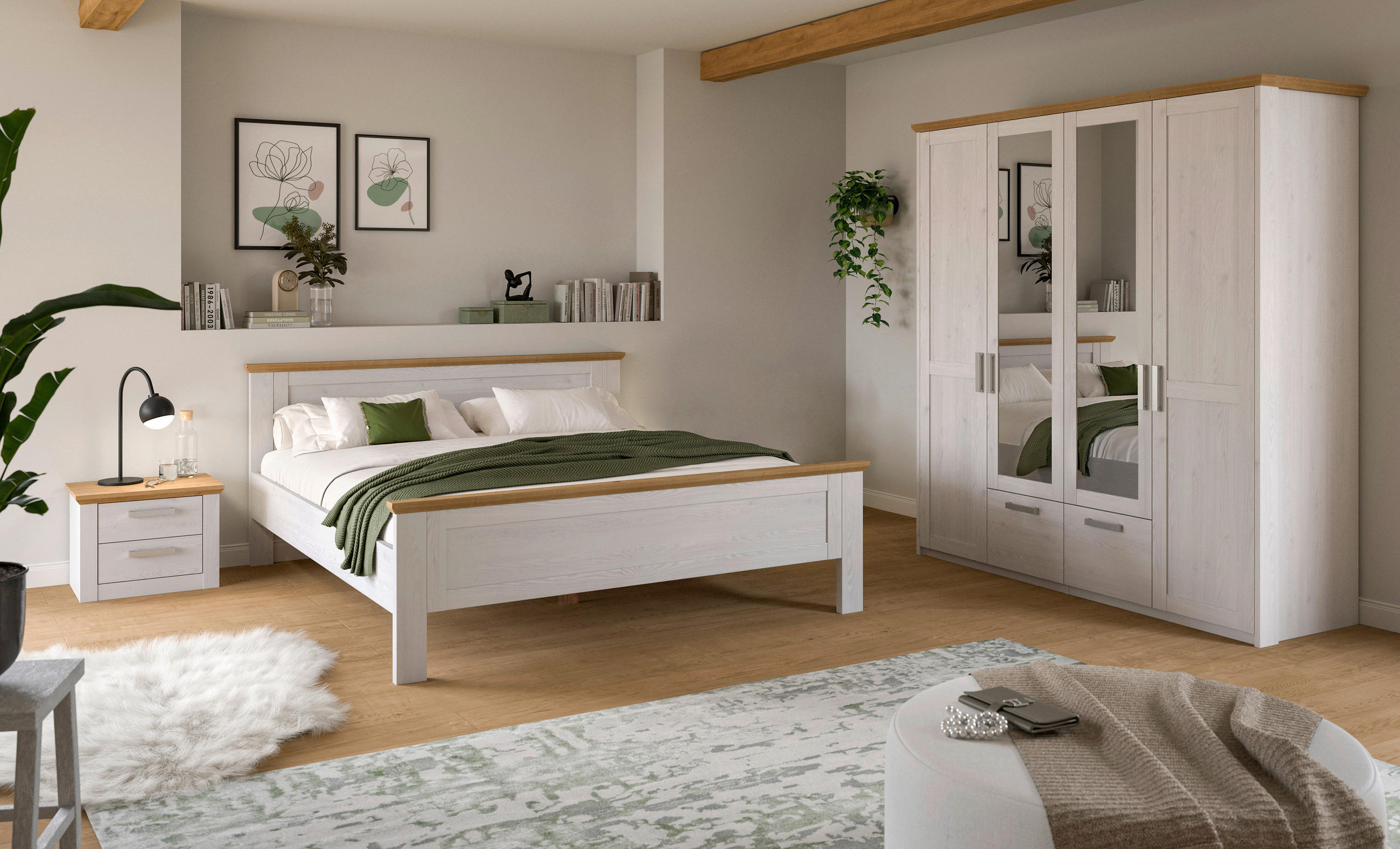 SCHLAFZIMMER Lärchefarben, Eiche Artisan  - Lärchefarben/Eiche Artisan, ROMANTIK / LANDHAUS, Holzwerkstoff - Livetastic