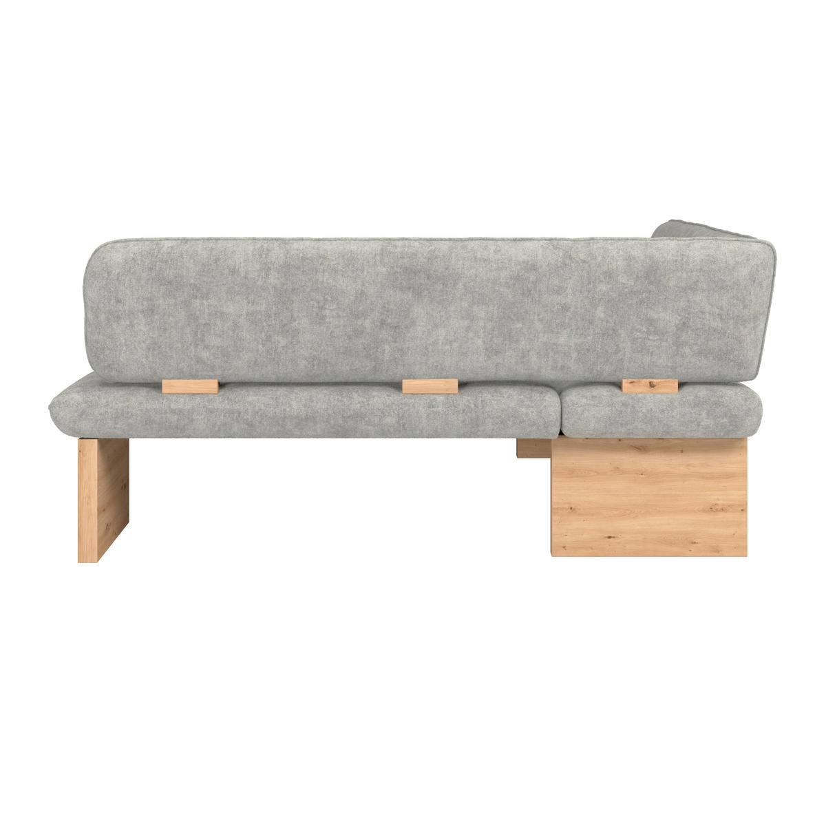 ECKBANK 170/232 cm Webstoff Hellgrau Eiche Sperrholz   - Eichefarben/Hellgrau, KONVENTIONELL, Holz/Textil (170/232cm) - James Wood