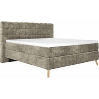 BOXSPRINGBETT 180/200 cm  in Hellbraun  - Hellbraun/Eichefarben, Design, Holz/Textil (180/200cm) - Esposa