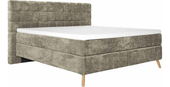 BOXSPRINGBETT 180/200 cm  in Hellbraun  - Hellbraun/Eichefarben, Design, Holz/Textil (180/200cm) - Esposa