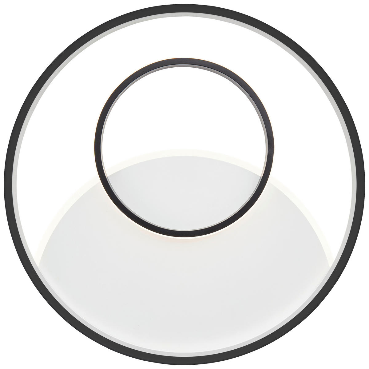 LED-DECKENLEUCHTE  50,8/5,6 cm    - Weiss/Schwarz, Design, Kunststoff/Metall (50,8/5,6cm) - Brilliant