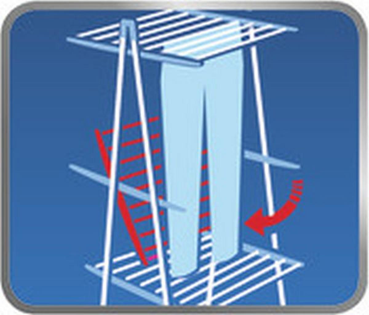 USCĂTOR DE RUFE VERTICAL - albastru/alb, Basics (155/66/61cm) - Leifheit