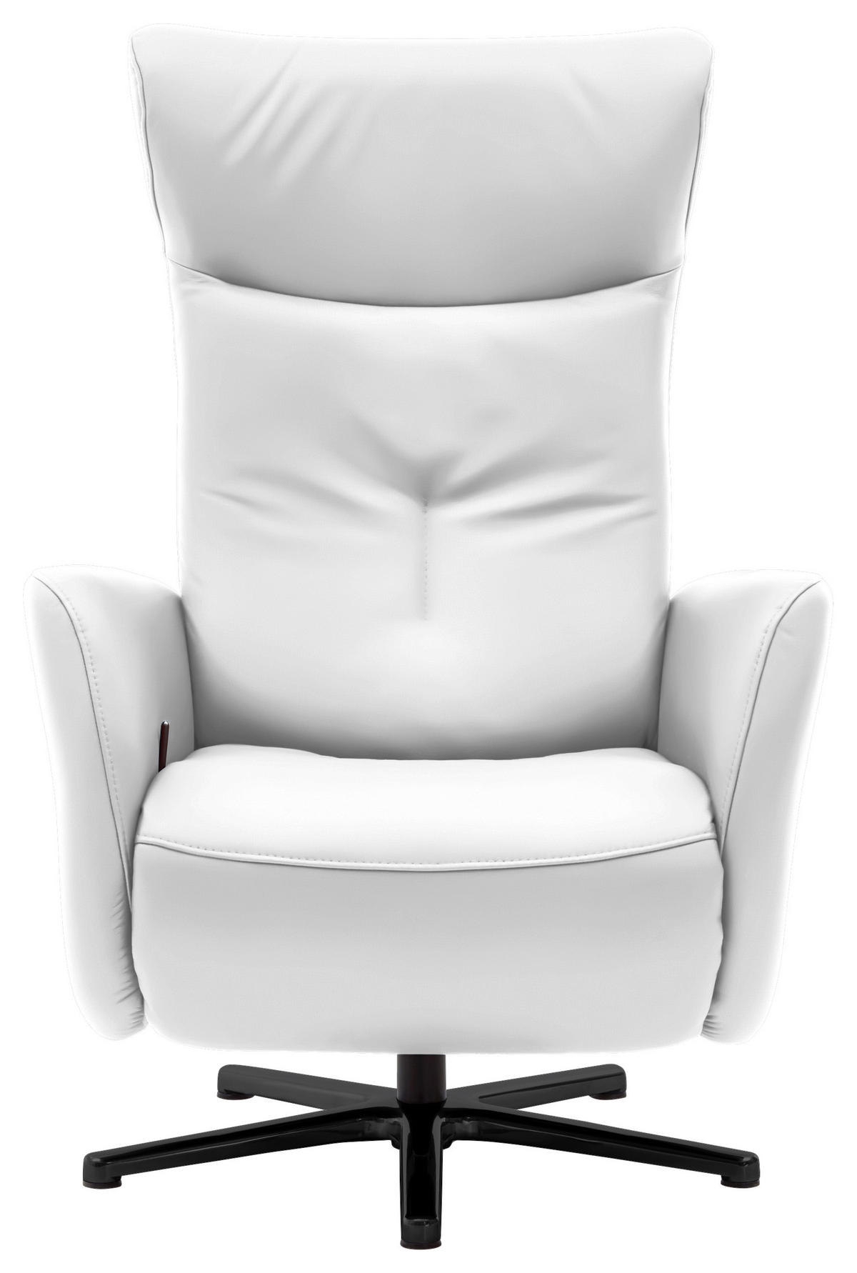 RELAXSESSEL in Leder Weiss  - Weiss/Schwarz, Design, Leder/Metall (76/112/83cm) - Beldomo Speed