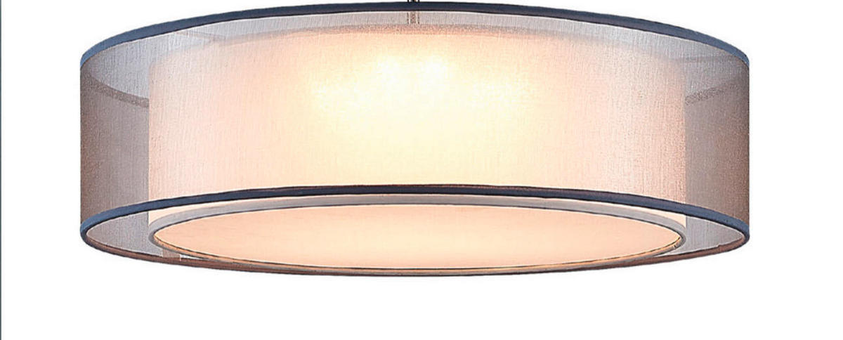 LED-DECKENLEUCHTE  50/15,5 cm    - Grau/Nickelfarben, Konventionell, Textil/Metall (50/15,5cm) - Globo