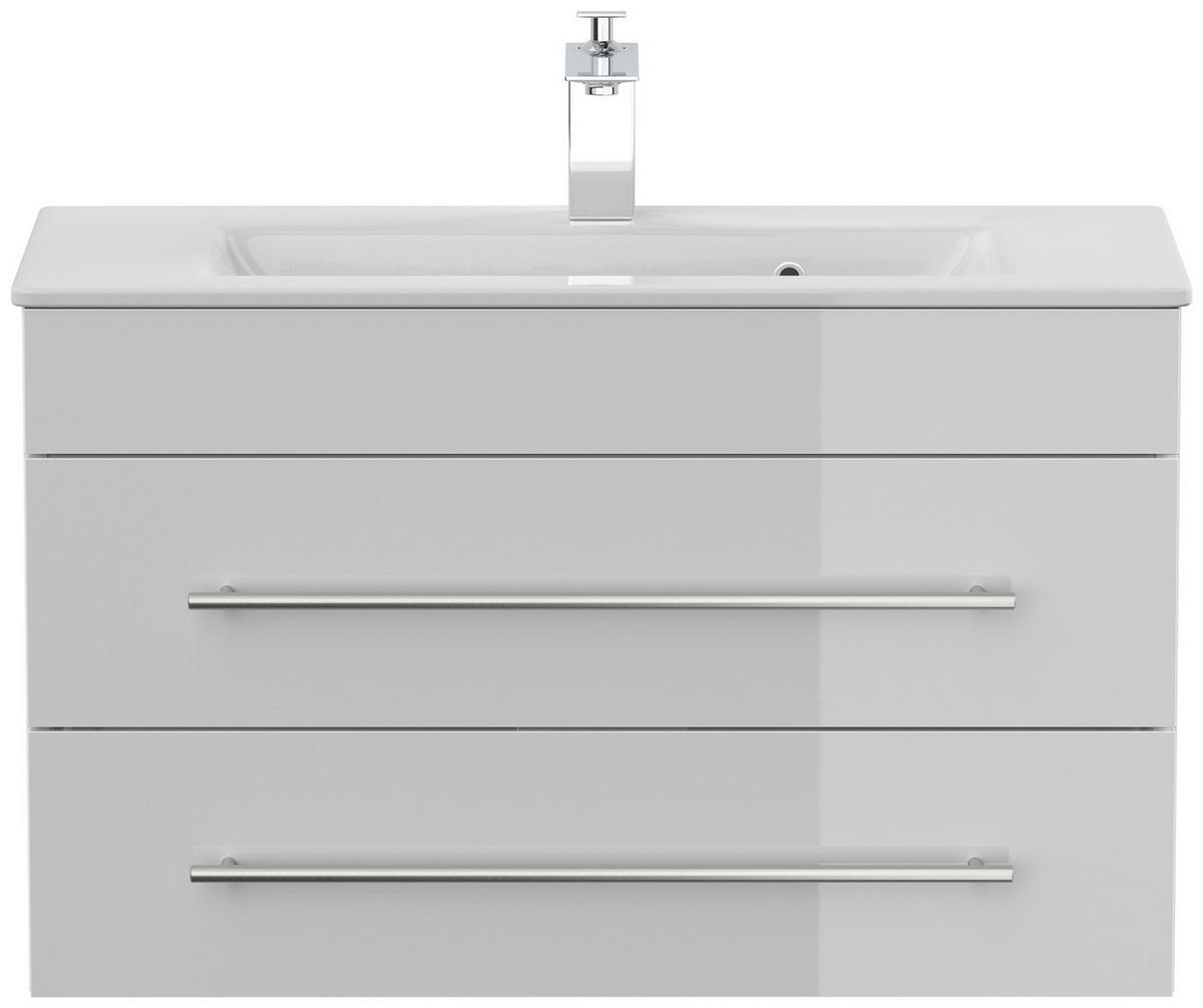 BADEZIMMER  in 80,4 cm  - Weiß Hochglanz/Silberfarben, MODERN, Keramik/Holzwerkstoff (80,4cm) - MID.YOU