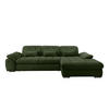 ECKSOFA Dunkelgrün Cord  - Dunkelgrün/Schwarz, MODERN, Textil/Metall (314/184cm) - Livetastic