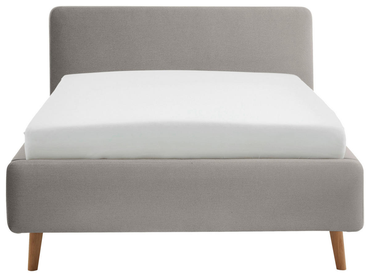 POLSTERBETT 120/200 cm  in Grau  - Eichefarben/Grau, Design, Holz/Textil (120/200cm) - Xora