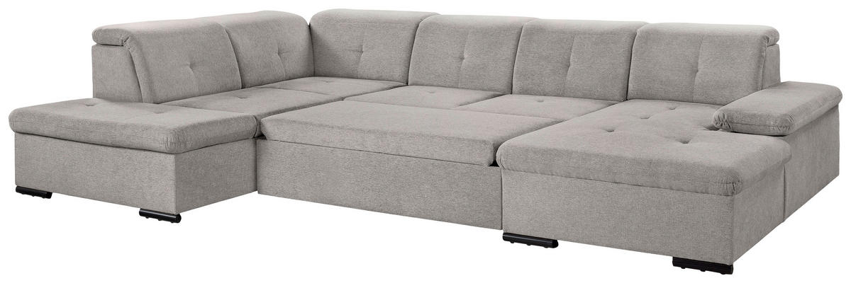 WOHNLANDSCHAFT Taupe Chenille  - Taupe/Grau, KONVENTIONELL, Kunststoff/Textil (188/340/240cm) - Carryhome