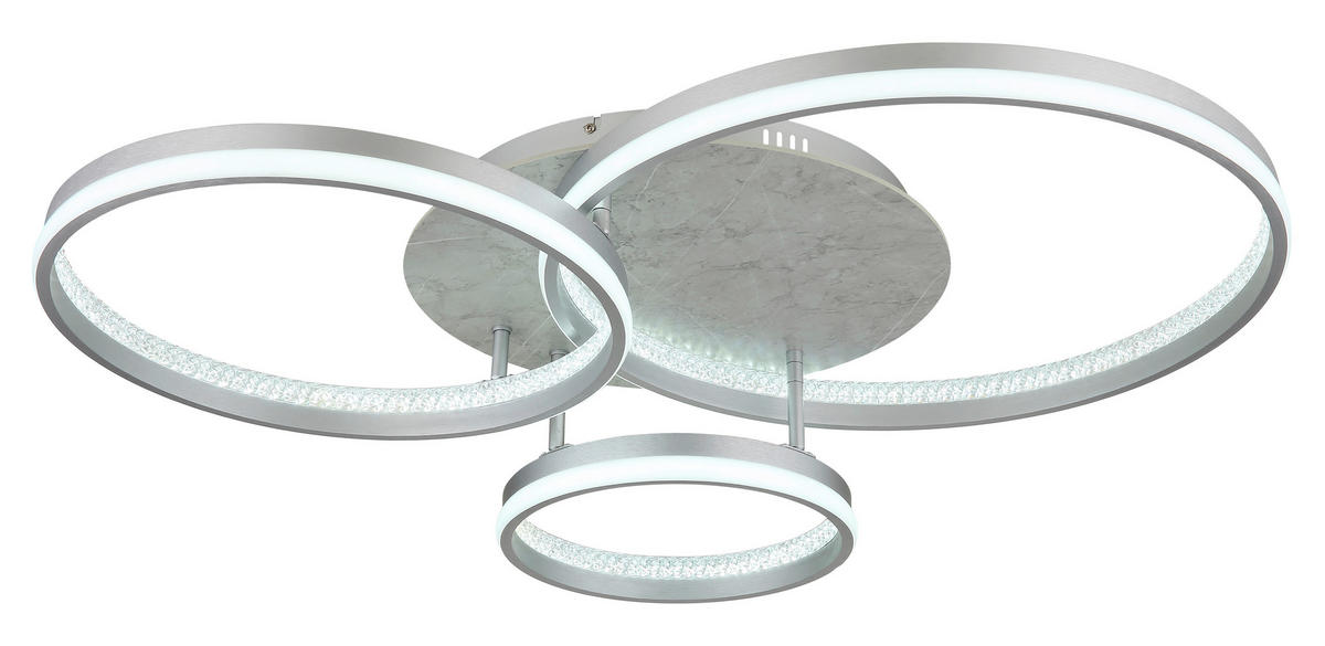 LED-DECKENLEUCHTE MARY 85,5/68,5/16,7 cm   - Klar/Silberfarben, Design, Holzwerkstoff/Kunststoff (85,5/68,5/16,7cm)