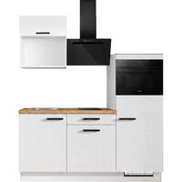 KÜCHENLEERBLOCK IP1200 180 cm  in Weiß, Eichefarben  - Eichefarben/Schwarz, Basics, Holzwerkstoff/Metall (180cm) - Impuls
