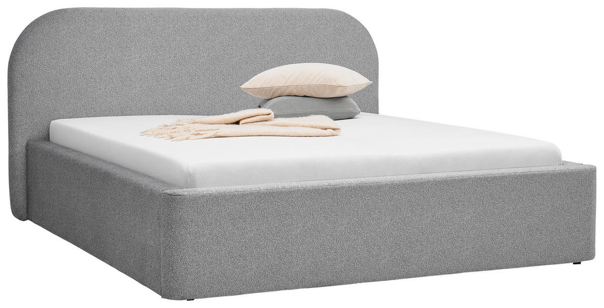 POLSTERBETT Bettkasten, Lattenroste 160/200 cm  in Grau  - Schwarz/Grau, Design, Holz/Textil (160/200cm) - Boxxx