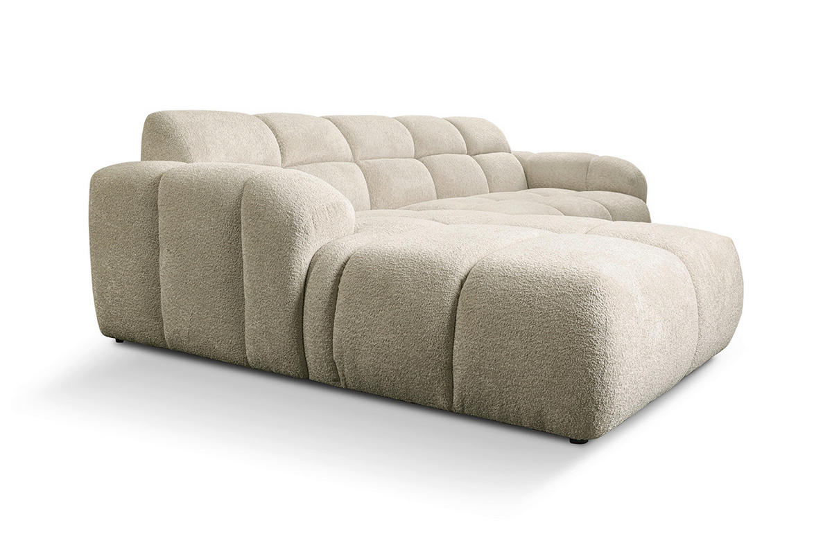 ECKSOFA VENTO in Bouclé Beige  175/255 cm  - Beige/Schwarz, Design, Kunststoff/Textil (175/255cm) - MID.YOU