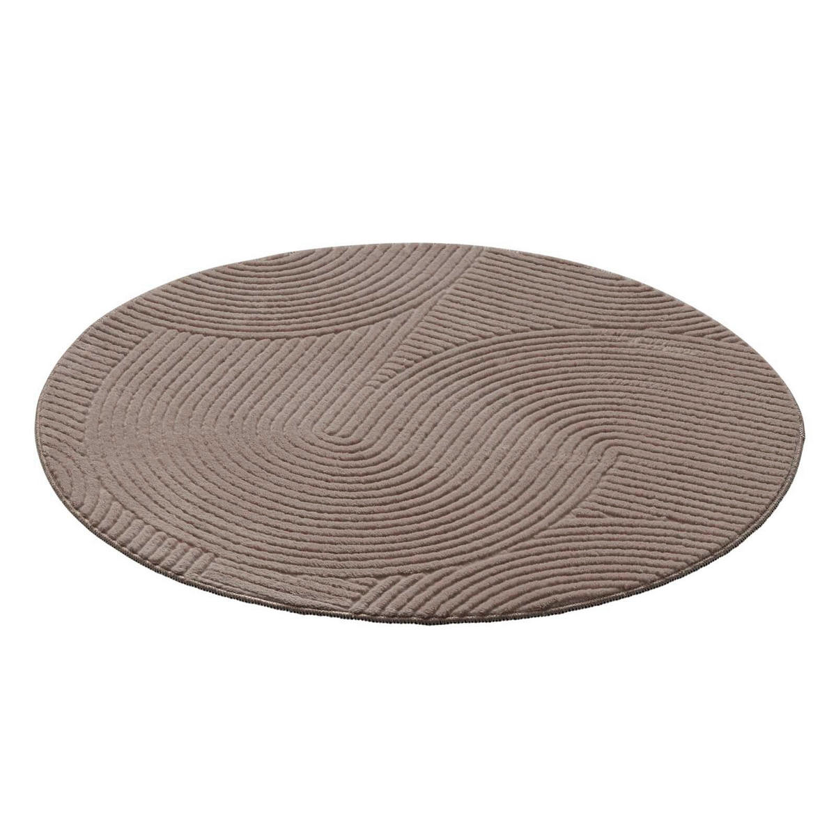 WEBTEPPICH  Wohnzimmer 120 cm Homestyle Taupe rund  - Taupe, Design, Textil (120cm) - Novel