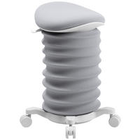 BÜROHOCKER Weiß, Grauweiß  - Grauweiß/Weiß, Design, Kunststoff/Textil (37,5/58-70/36cm) - Topstar