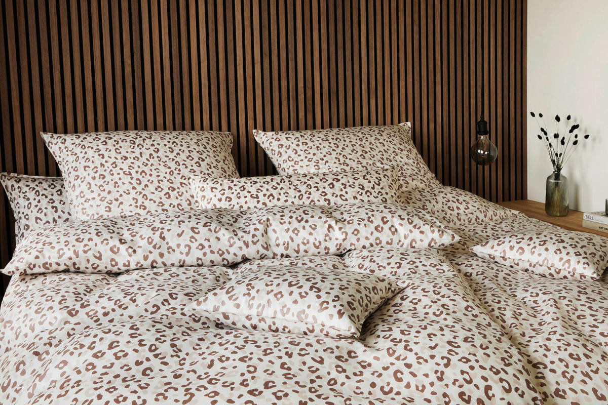 POSTELJNINA LEOLOOK 140/200 cm mako saten rjava  - rjava, Konvencionalno, tekstil (140/200cm) - Elegante