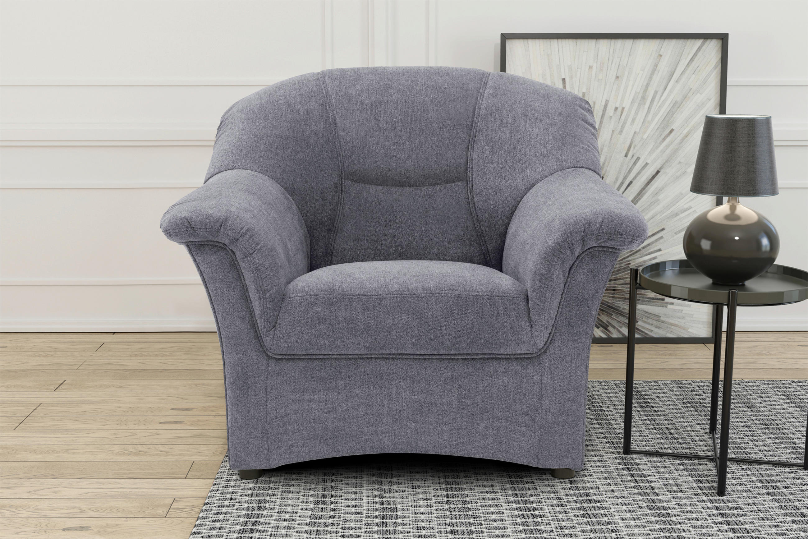 SESSEL Mikrofaser Dunkelgrau    - Dunkelgrau/Schwarz, KONVENTIONELL, Kunststoff/Textil (102/83/81cm) - MID.YOU