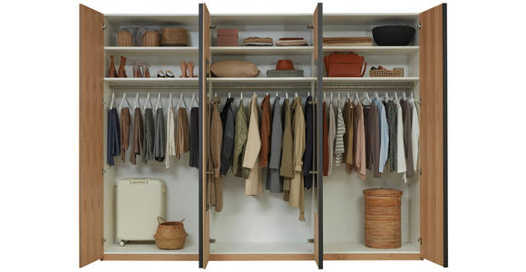 DREHTÜRENSCHRANK 299,2/229,4/59,5 cm 6-türig Eichefarben  - Eichefarben/Anthrazit, KONVENTIONELL, Holz/Holzwerkstoff (299,2/229,4/59,5cm) - Dieter Knoll