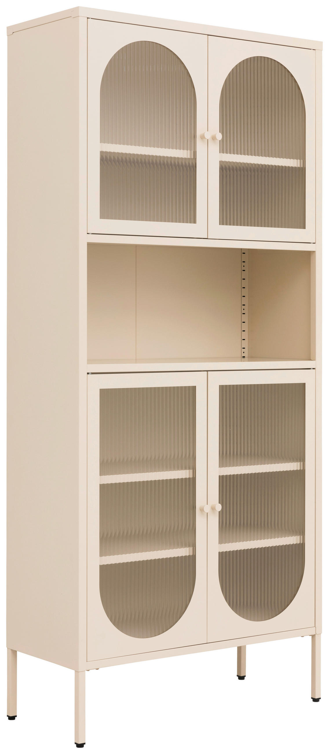 BUFFET 80/180/35 cm  in Creme  - Transparent/Goldfarben, Design, Glas/Metall (80/180/35cm) - MID.YOU