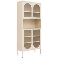 BUFFET 80/180/35 cm  in Creme  - Transparent/Goldfarben, Design, Glas/Metall (80/180/35cm) - MID.YOU