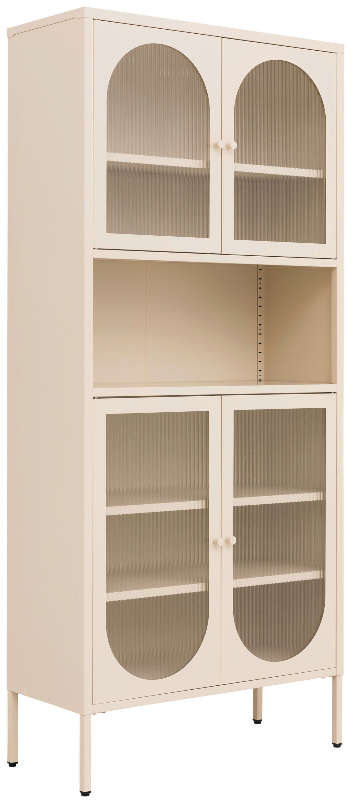 BUFFET 80/180/35 cm  in Creme  - Transparent/Goldfarben, Design, Glas/Metall (80/180/35cm) - MID.YOU