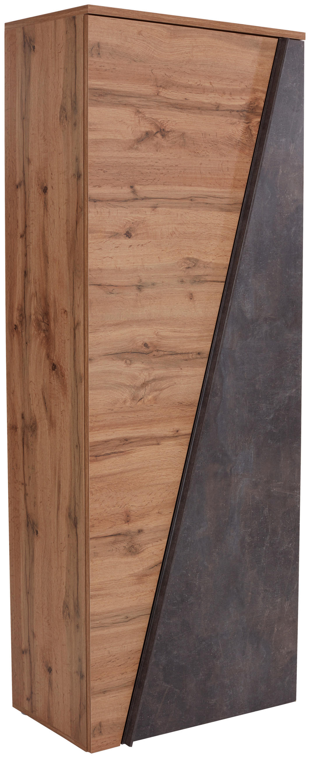 Mid.you Schuhschrank Eiche, Dunkelgrau 70x196x35 cm