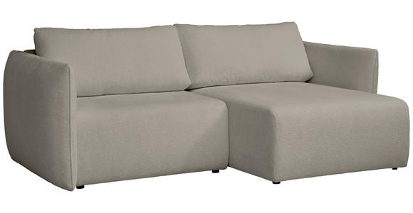 ECKSOFA Beige Jersey Rückenkissen, Bettkasten, Schlaffunktion, Rücken echt, Liegefläche im Originalstoff  - Beige/Schwarz, KONVENTIONELL, Kunststoff/Textil (238/148cm) - Carryhome