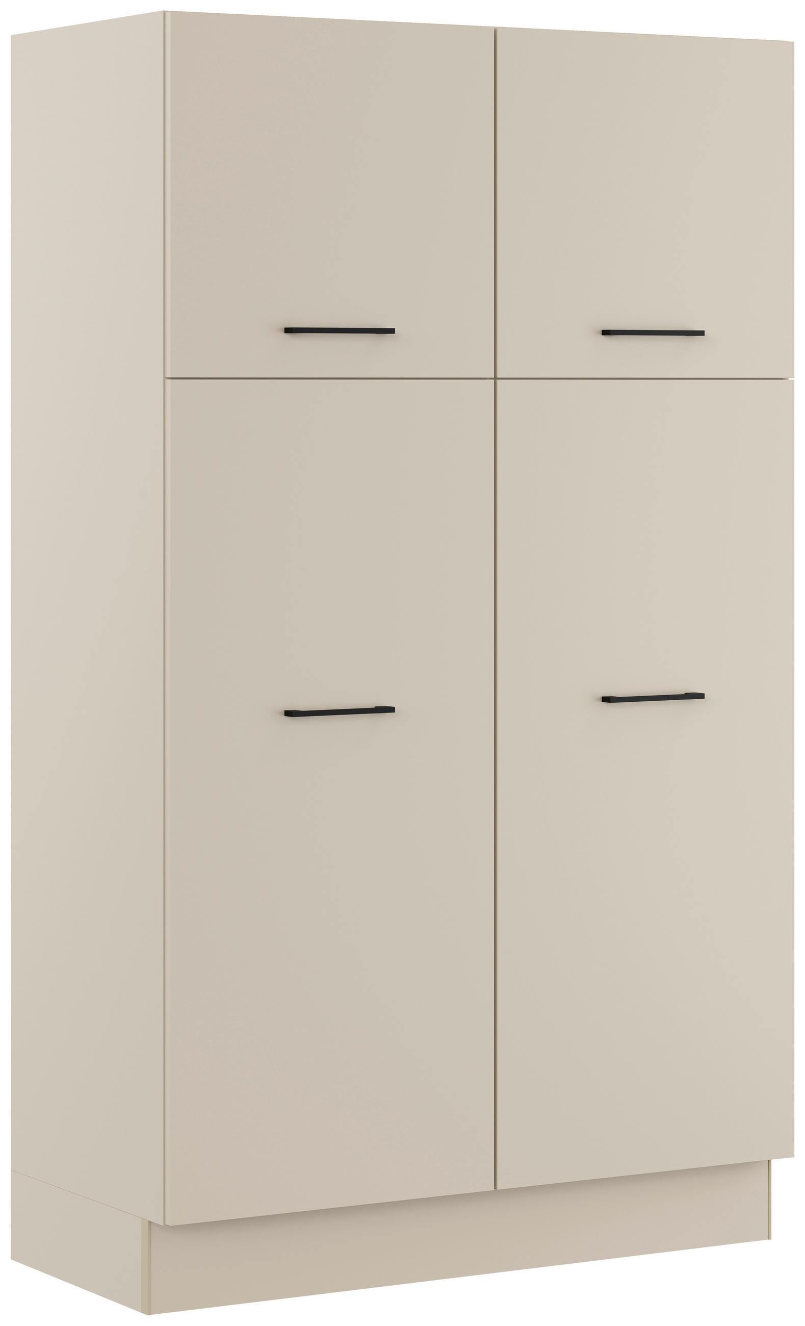 WÄSCHESCHRANK 120/206,2/58 cm Hellgrau  - Hellgrau/Schwarz, Basics, Holzwerkstoff/Metall (120/206,2/58cm) - Impuls
