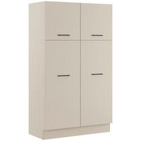 WÄSCHESCHRANK 120/206,2/58 cm Hellgrau  - Hellgrau/Schwarz, Basics, Holzwerkstoff/Metall (120/206,2/58cm) - Impuls