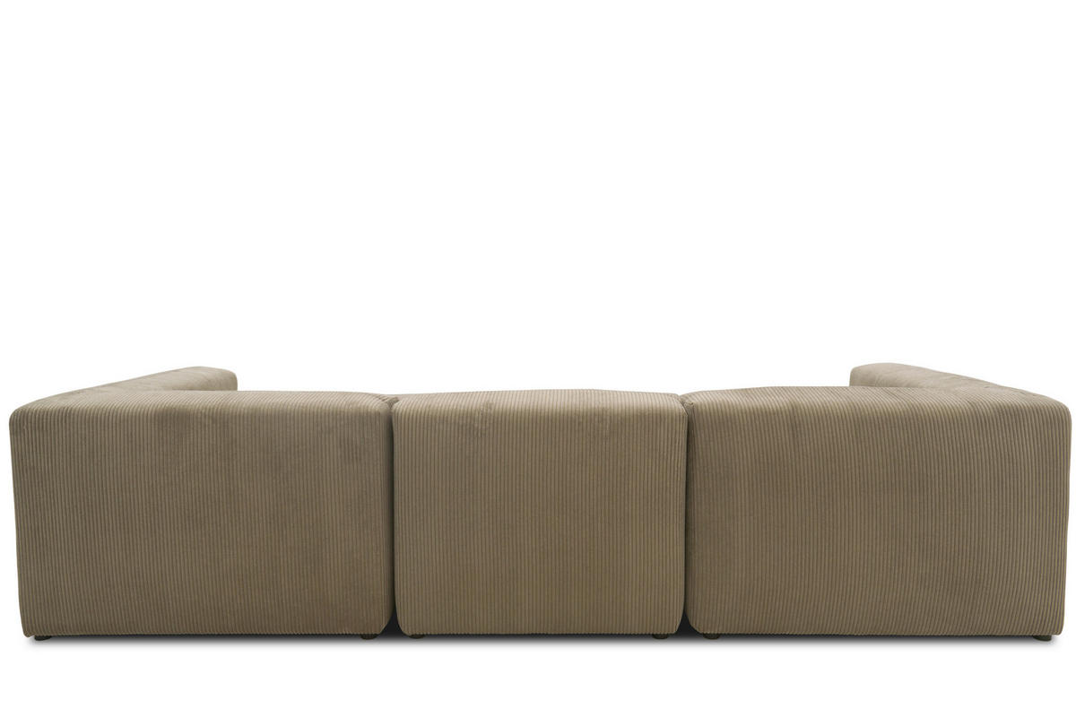 3-SITZER-SOFA Cord, Mikrofaser Schlammfarben  - Schlammfarben/Schwarz, Design, Kunststoff/Textil (301/69/108cm) - MID.YOU