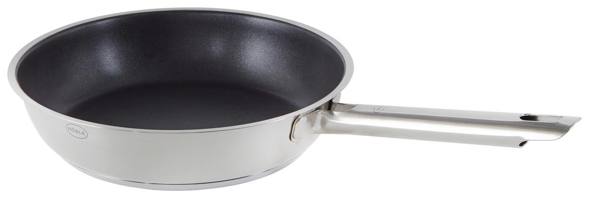 BRATPFANNE ELEGANCE 24 cm  - Edelstahlfarben/Schwarz, KONVENTIONELL, Metall (24cm) - Rösle