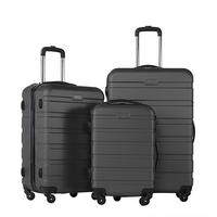 REISEKOFFERSET Dunkelgrau 3-teilig  - Dunkelgrau, Basics, Kunststoff/Metall - Novel