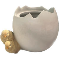 PFLANZENTOPF   - Gelb/Weiß, LIFESTYLE, Kunststoff (16/12/12,8cm)