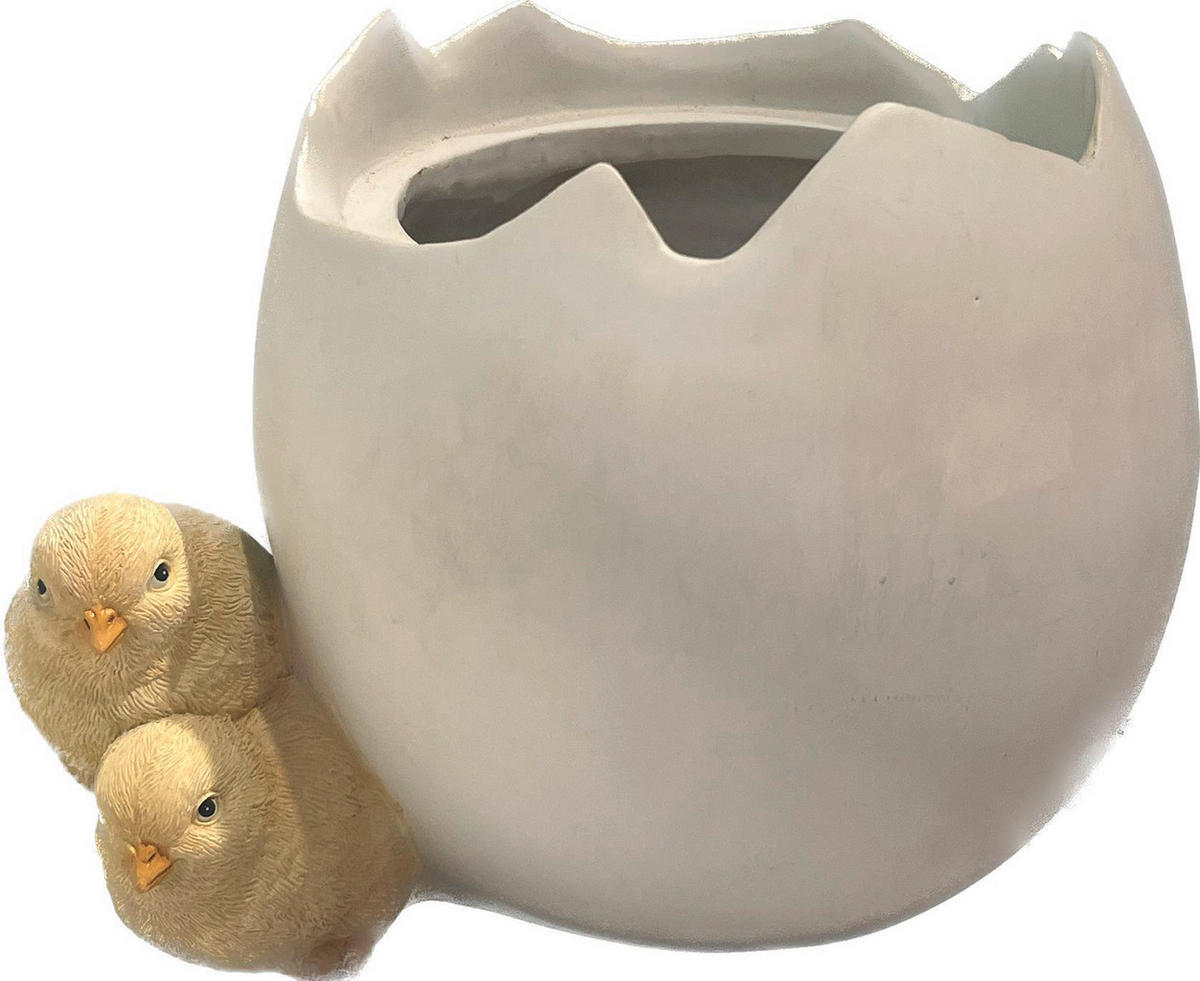 PFLANZENTOPF   - Gelb/Weiß, LIFESTYLE, Kunststoff (16/12/12,8cm)