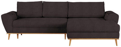 ECKSOFA Dunkelbraun Webstoff  - Eichefarben/Dunkelbraun, Design, Holz/Textil (282/175cm) - Carryhome